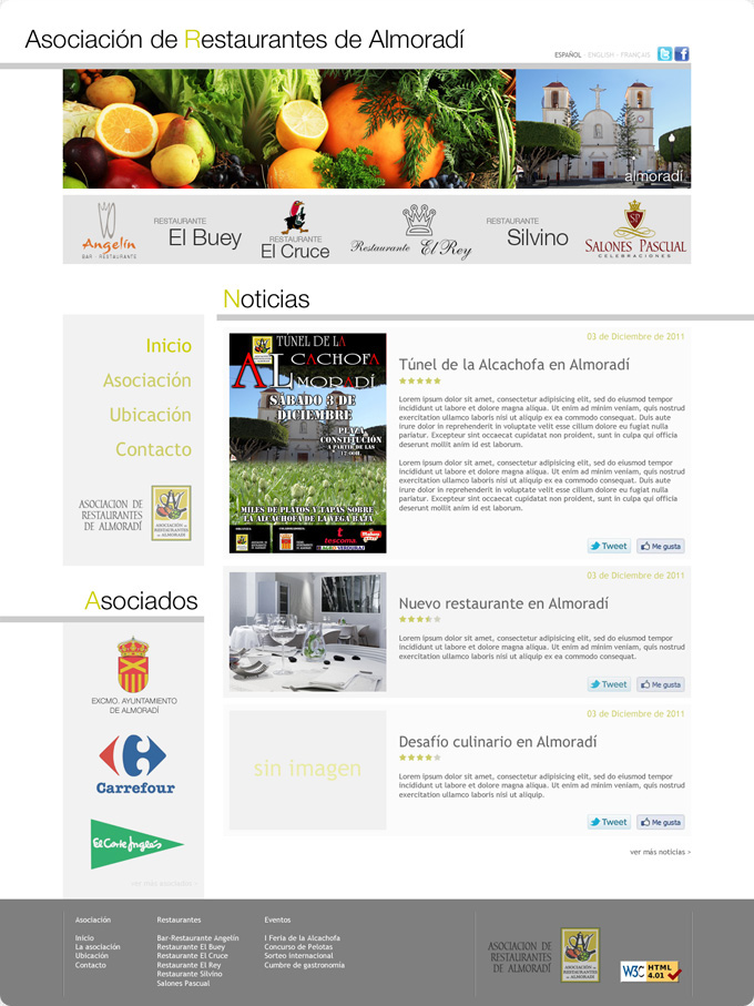 frenzy studio - Asociación de Restaurantes de Almoradí web design