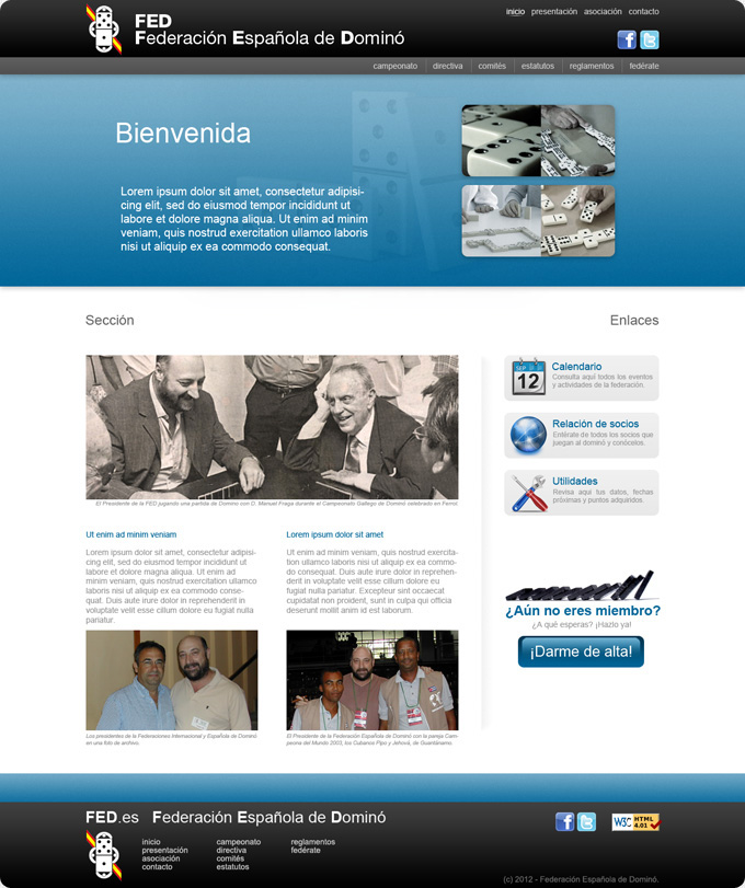 frenzy studio - Federación Española de Dominó web design